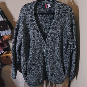 Multicolour Knit Charcoal Cardigan.